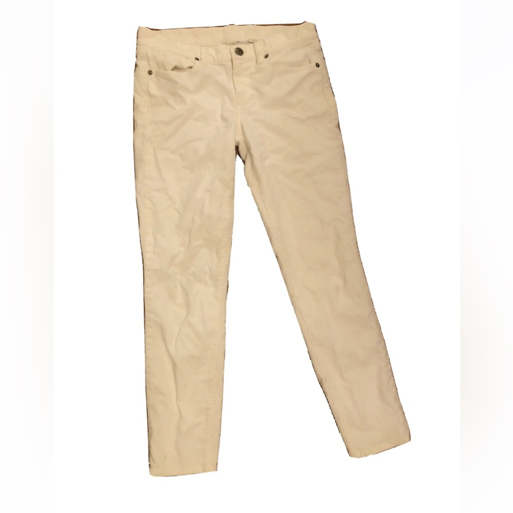 J Crew Off-White Corduroy Skinny Jeans Size 27